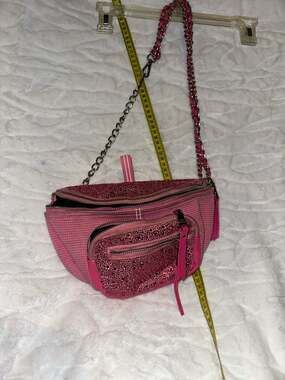 Steve Madden Pink Rhinestone Convertible Belt Bag Crossbody